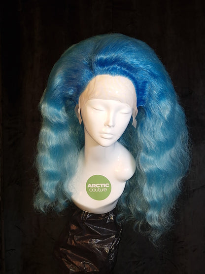 (SOLD) Ocean Blue Wavey Drag Wig
