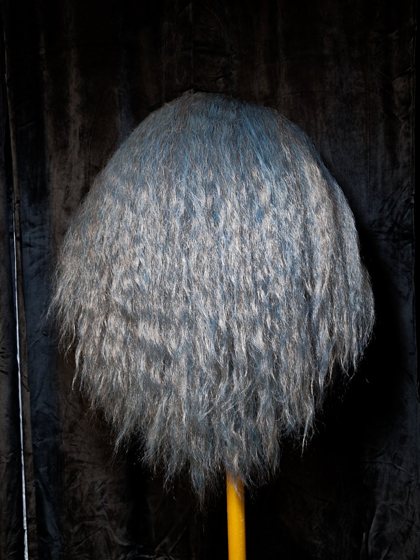 Denim Multi-Tonal Crimped Drag Wig