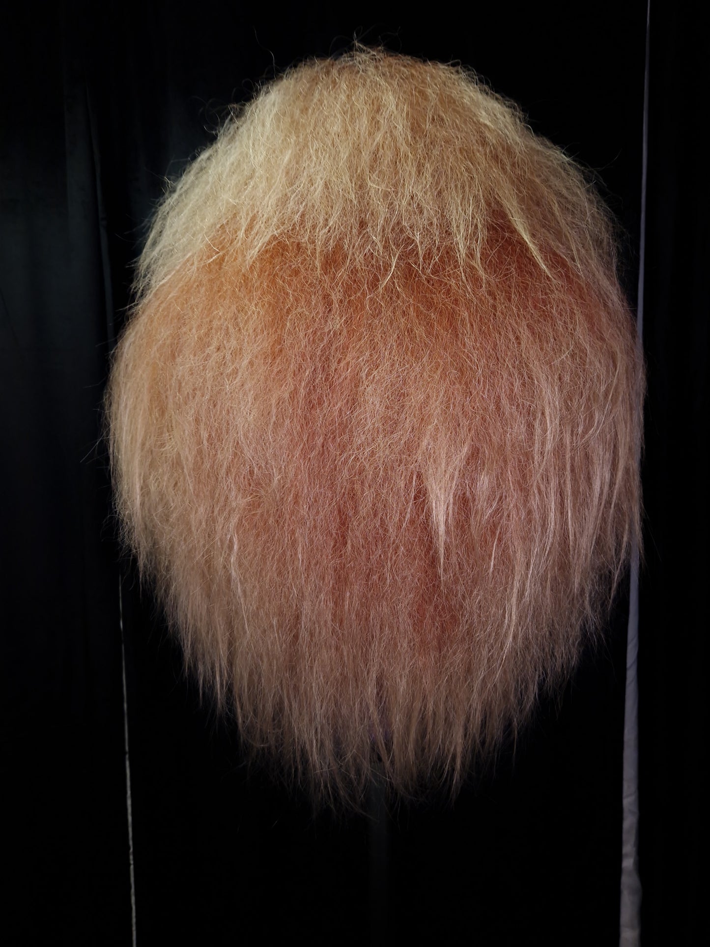Copper Balayage Crimped Fluffy 80s Drag Half-Pony Wig