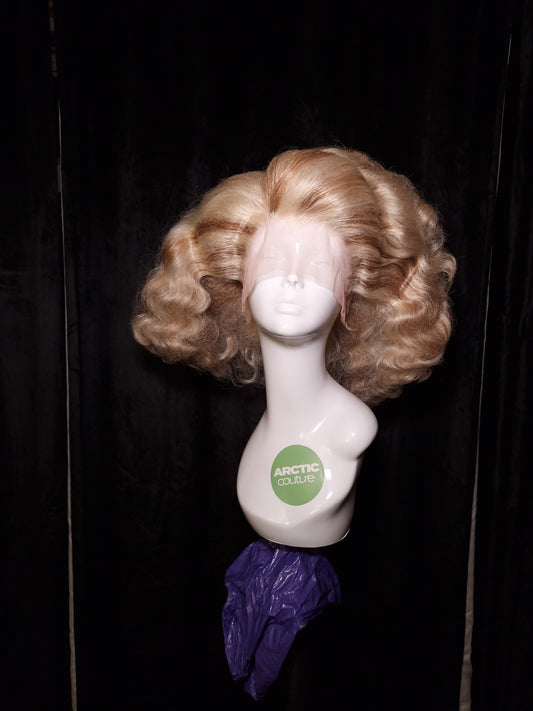 Blonde and Brown Wavey Perm Drag Wig